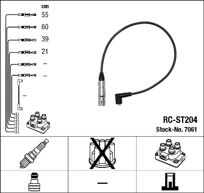 NGK NGKRC-ST204 Gyújtókábel készlet, gyertyakábel szett