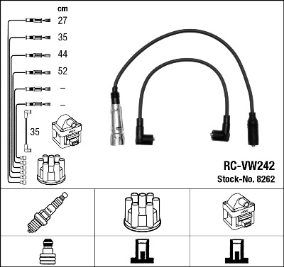 NGK RC-VW242 Gyújtókábel készlet, gyertyakábel szett