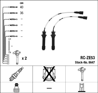 NGK RC-ZE53 Gyújtókábel készlet, gyertyakábel szett