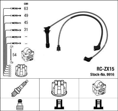 NGK RC-ZX15 NGK gyújtókábel