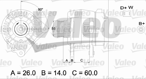 VALEO 436442 generátor - felújított, cseredarab kód:D