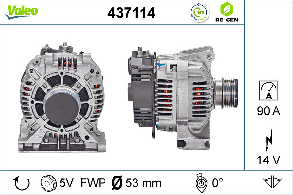VALEO 437114 generátor - felújított, cseredarab kód:D