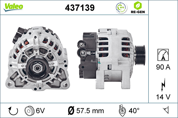 VALEO VAL437139 ALTERNATOR  306 2.0D 99- REGENEROWANY