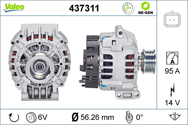 VALEO 437311 generátor - felújított, cseredarab kód:D