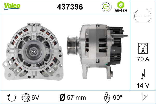 VALEO 437396 generátor - felújított, cseredarab kód:D