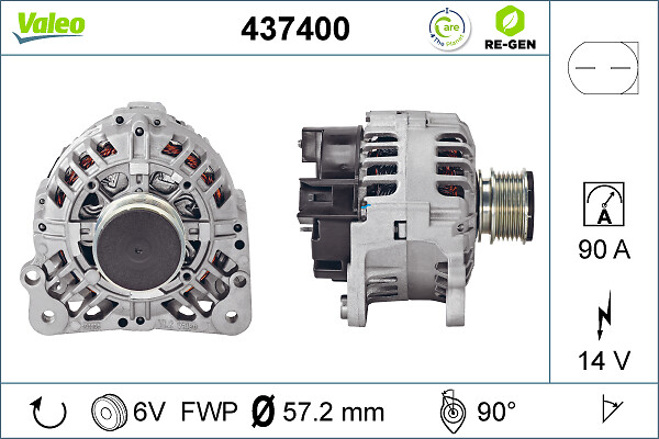 VALEO 437400 generátor - felújított, cseredarab kód:D