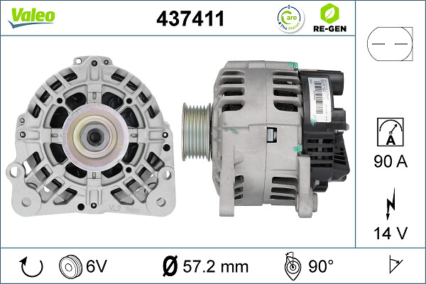 VALEO 437411 generátor - felújított, cseredarab kód:D