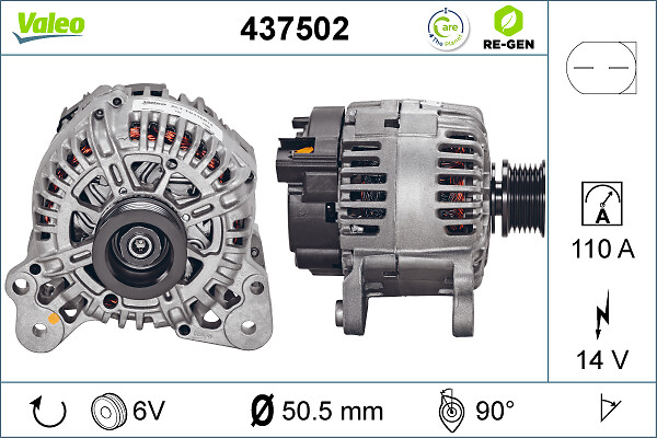 VALEO 437502 generátor - felújított, cseredarab kód:D