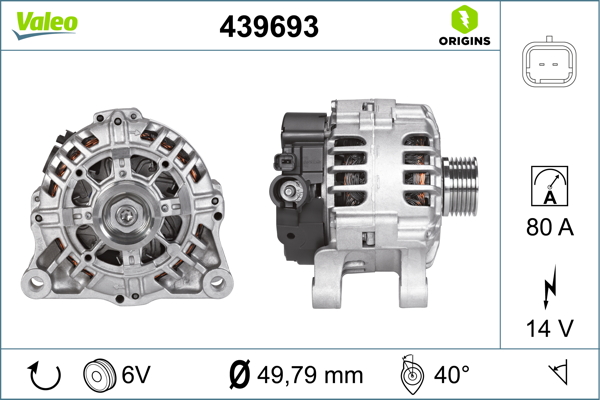 VALEO VAL439693 Generátor CITROEN C2/C3/C4/ P