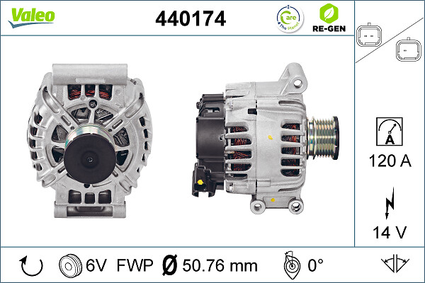 VALEO VAL440174 Generátor PEUGEOT 207 1.6 07-