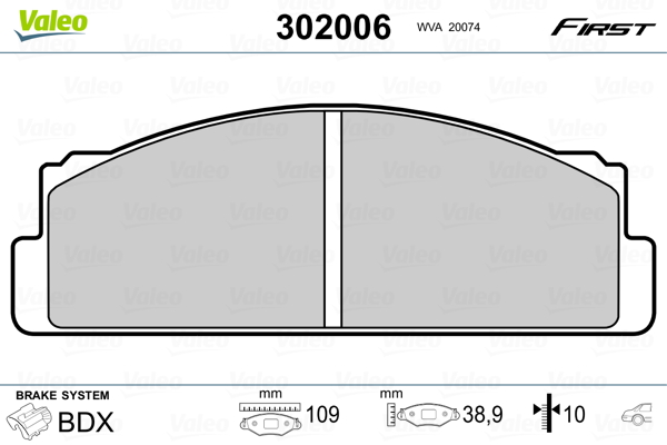 VALEO VAL302006 fékbetét készlet, tárcsafék