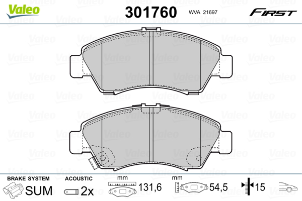VALEO VAL301760 Fékbetét