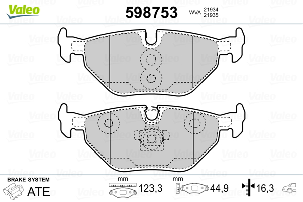 VALEO VAL598753 KLOCKI HAM