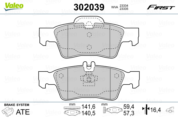 VALEO VAL302039 Fékbetét