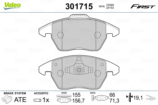 VALEO VAL301715 KLOCKI HAM  FIRST