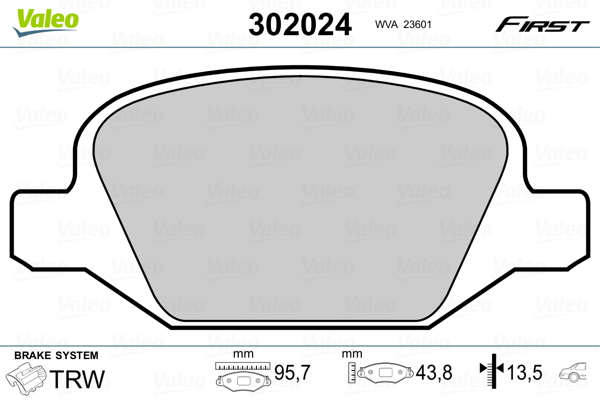 VALEO VAL302024 Fékbetét