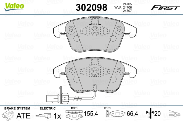 VALEO VAL302098 Fékbetét