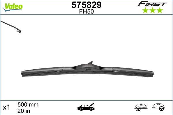 VALEO VAL575829 Ablaktörlő lapát  500MM FIRST