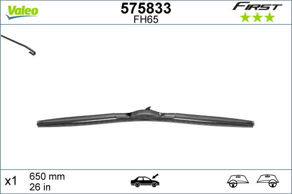 VALEO VAL575833 Ablaktörlő lapát  650MM FIRST