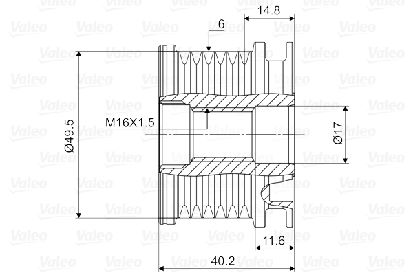 VALEO 1002716571 588016 - generátor szabadonfutó