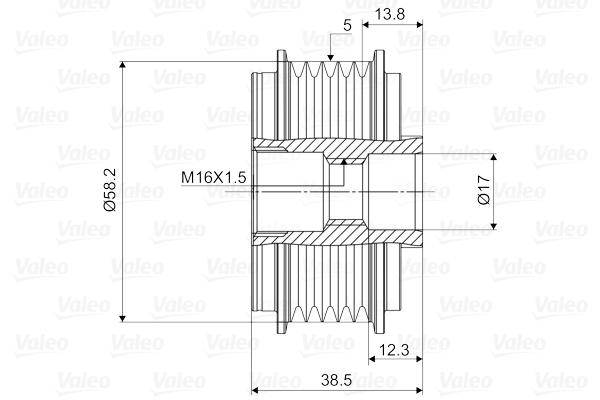 VALEO 588037 Szabadonfutós ékszíjtárcsa