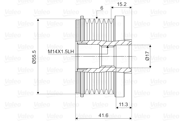 VALEO VAL588047 Szabadonfutós ékszíjtárcsa