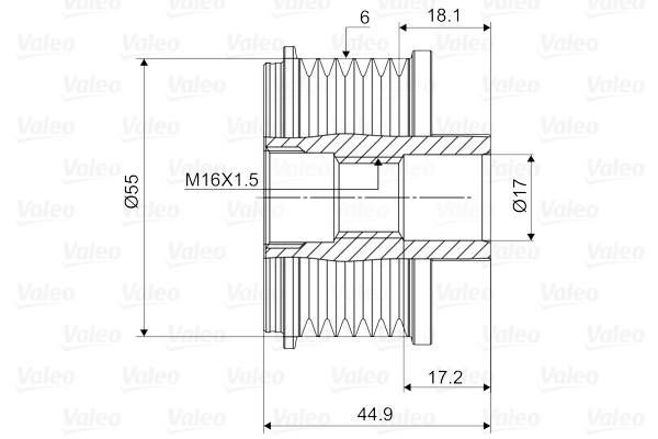 VALEO 588061V Szabadonfutós ékszíjtárcsa