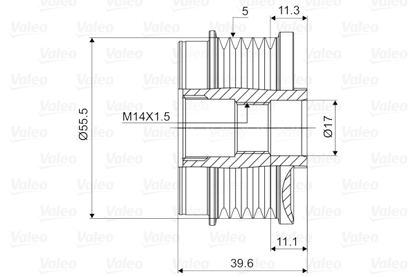 VALEO VAL 588086 Szabadonfutós ékszíjtárcsa