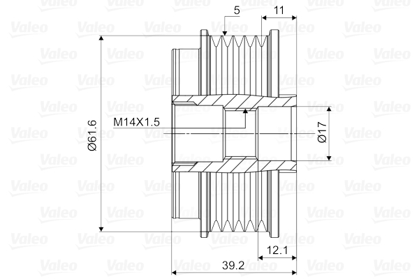 VALEO VAL588098 Szabadonfutós ékszíjtárcsa