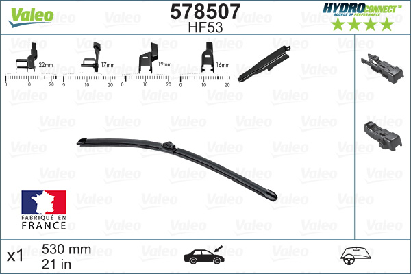 VALEO VAL578507 Ablaktörlő lapát