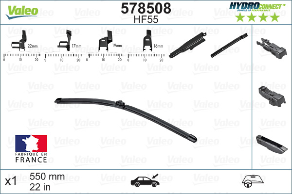 VALEO 1001851820 578508 - Ablaktörlő lapát