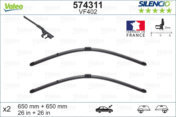 VALEO VAL574311 Ablaktörlő lapát  650MM