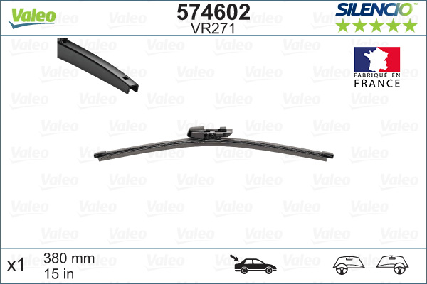 VALEO 574602 törlőlapát hátsó SILENCIO X1