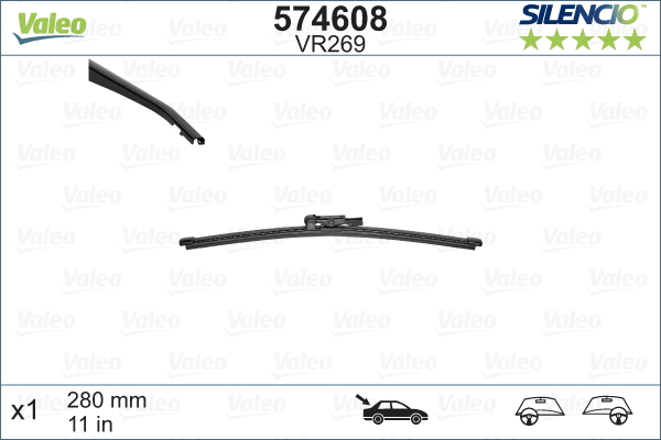 VALEO 574608 Valeo ablaktörlő SILENCIO X.TRM OE 1 db hátsó