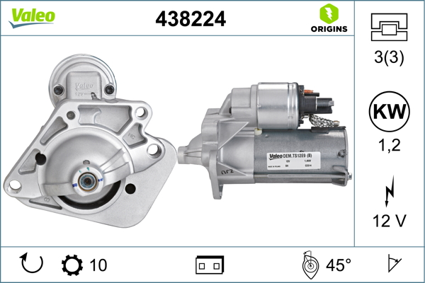 VALEO 1001264993 438224 - önindító