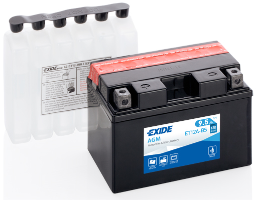 EXIDE ET12A-BS EXIDE MKP Akkumulátor AGM DRY CHARGED 9.5Ah 130A 1