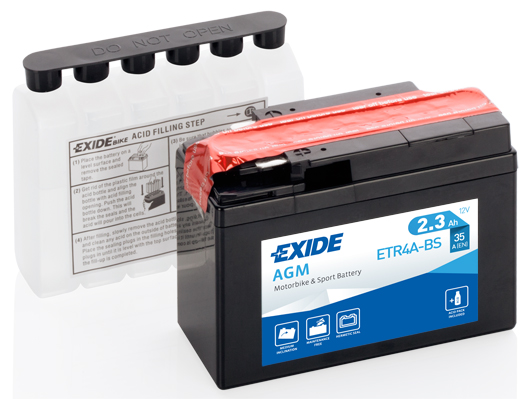 EXIDE 288535 ETR4A-BS MOTO AKUMULATOR EXIDE ETR4A-BS 2,3AH 35A (115X50X85)