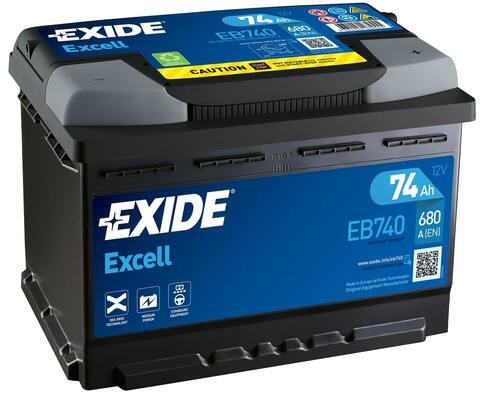 EXIDE EB740 12V 74Ah Akkumulátor 680A J+ Excell 