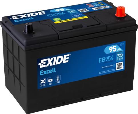 EXIDE EB954 EXIDE akku Excell 95Ah, 720 A, J+ 310x175x225mm