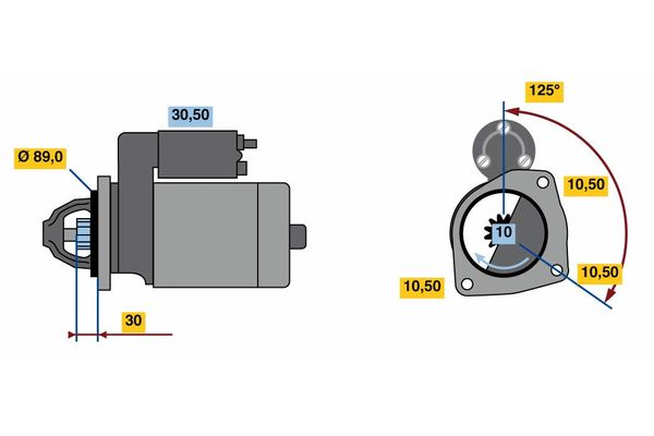 BOSCH 285213 0 001 263 002 - Önindító