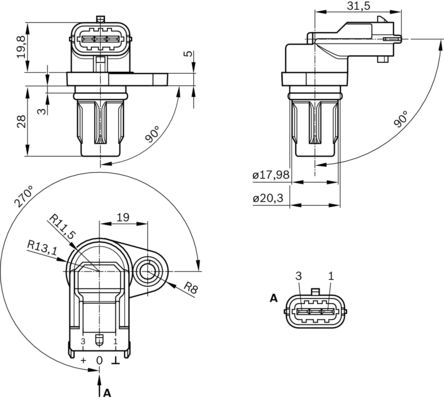 BOSCH BOS0232103097 érzékelő, vezérműtengely pozíció