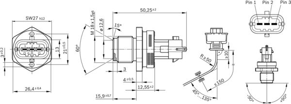 BOSCH BOS0281002907 érzékelő, üzemanyag nyomás