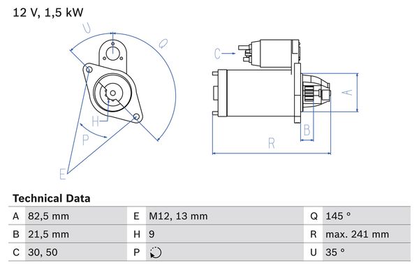 BOSCH 0986010850090 Önindító