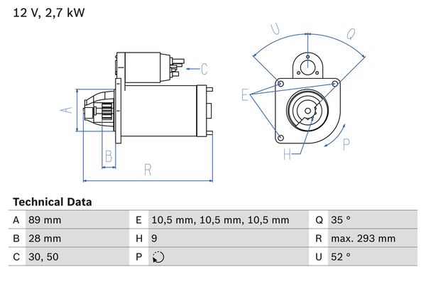 BOSCH 0986011140090 Indítómotor