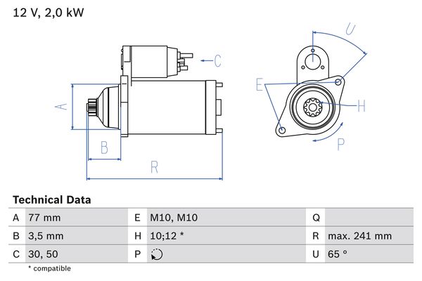 BOSCH 0986014141090 Önindító