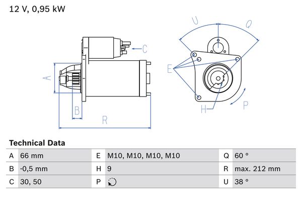 BOSCH 0986015010090 Önindító