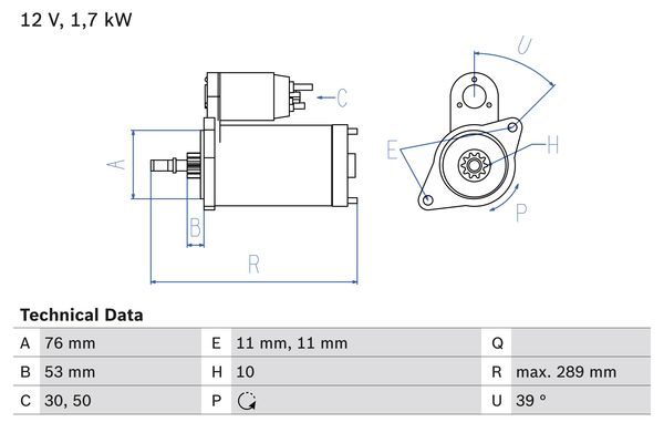 BOSCH 0986016700090 Önindító