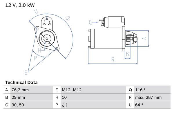 BOSCH BOS0986018020 önindító