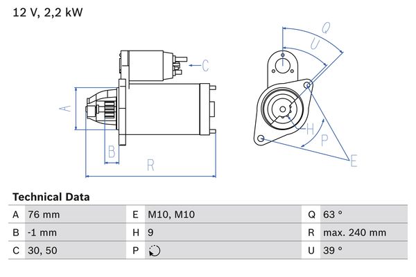 BOSCH BOS0986018910 önindító