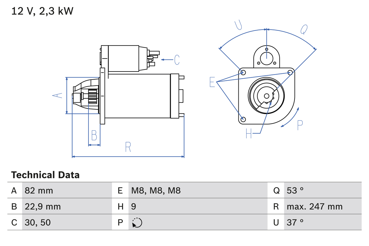 BOSCH 0986018960 Önindító  DUCATO/BOXER